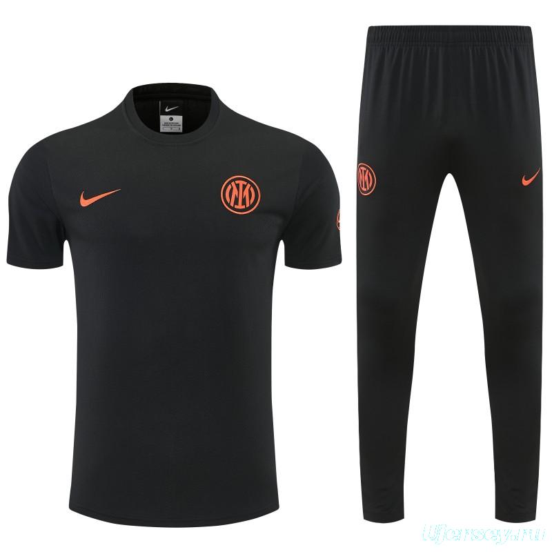 26/27 Inter Milan Black Short  Sleeve Tracksuit + Long Pants