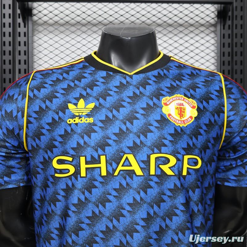 Player Version 2026 Manchester United Blue with Black  Away Jersey