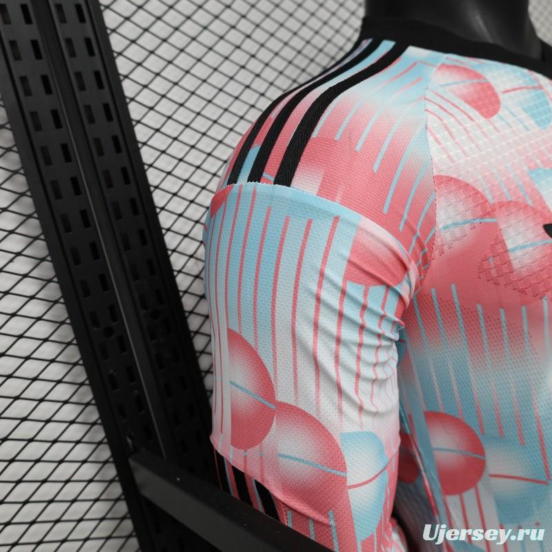 Player Version 26/27 Belgium Frozen Blue & Pink  Away Long Sleeve Jersey