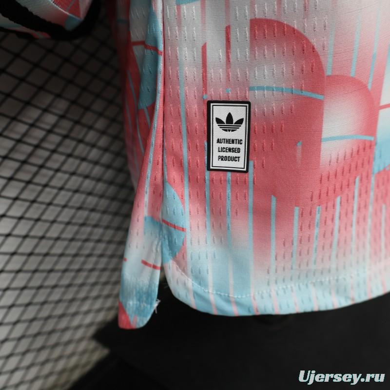 Player Version 26/27 Belgium Frozen Blue & Pink  Away Long Sleeve Jersey