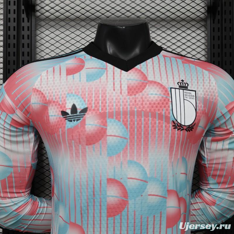 Player Version 26/27 Belgium Frozen Blue & Pink  Away Long Sleeve Jersey