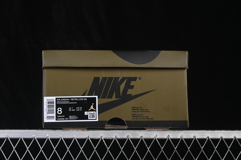 Nike Air Jordan 1 Low OG Medium Olive Low-Top Retro Culture Basketball Shoes - HQ6998-200