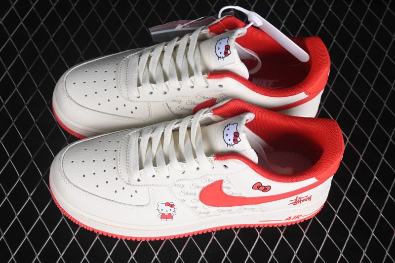 Nike Air Force 1 '07 Low Casual Sneakers with Hello Kitty Design - QZ6683-902