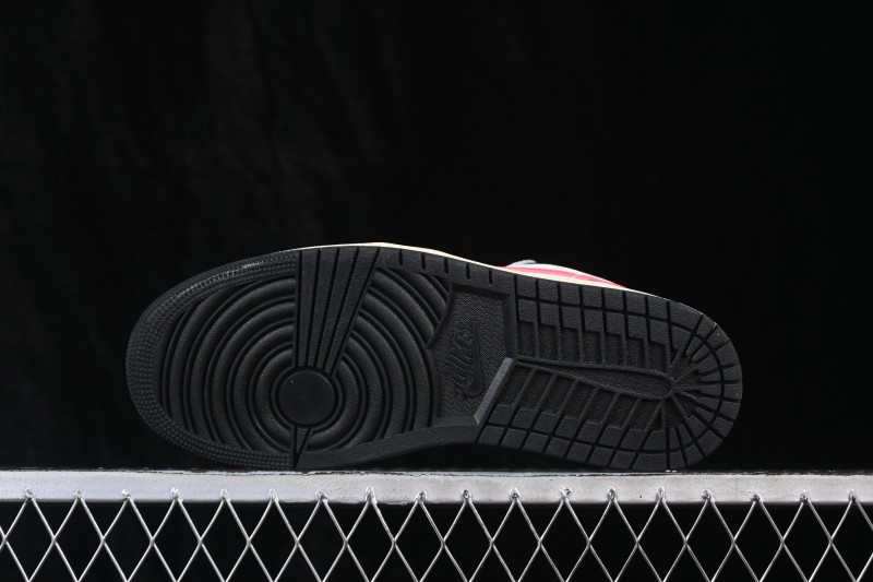Nike Air Jordan 1 Low Retro Basketball Lifestyle Shoes with Classic Color Blocking - DC0774-107
