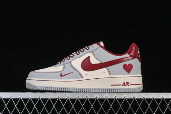 Nike Air Force 1 '07 Low Valentine's Day Limited Edition Smoke Grey with Red Accents Low-Top Casual Skateboarding Shoes - NH0601-540