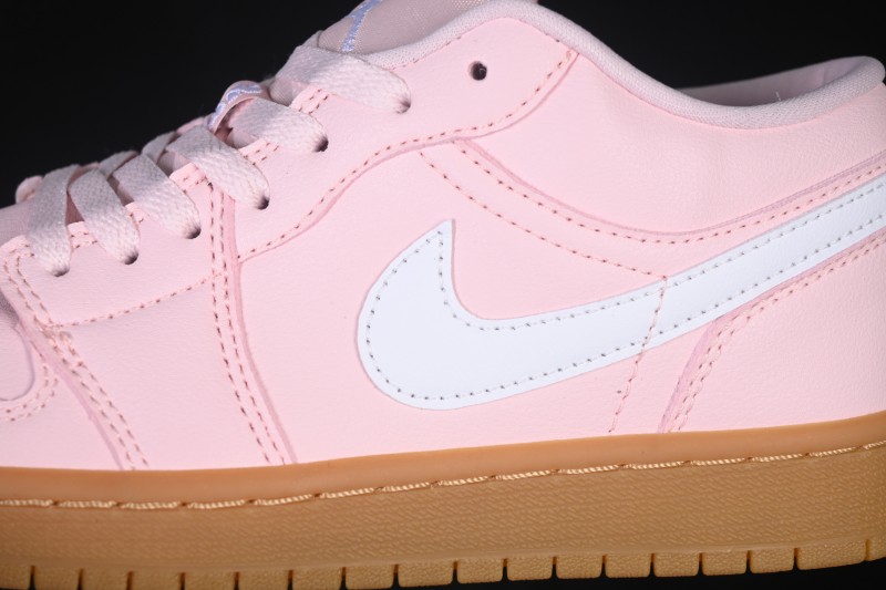 Nike Air Jordan 1 Low Retro Basketball Shoes with Light Gum Pink Accent - DC0774-601