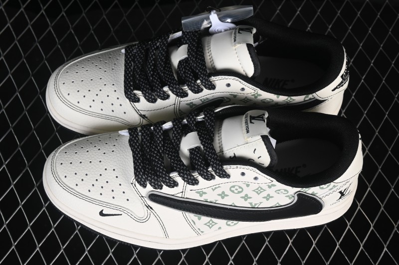 Nike Air Jordan 1 Low OG SP Travis Scott x Fragment Design Retro Basketball Shoes with Reverse Swoosh and Co-Branded Details - HH7518-090