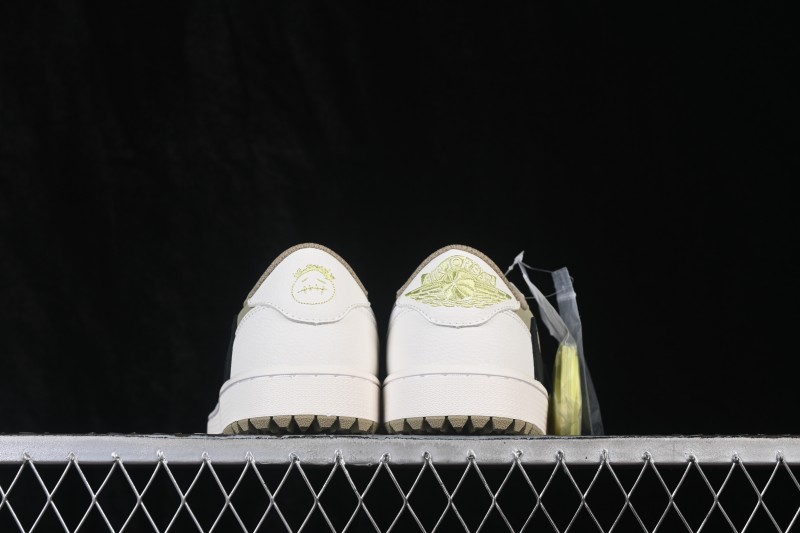 Nike Air Jordan 1 Low OG Travis Scott Reverse Swoosh Premium Leather Casual Sneakers - FZ3124-200