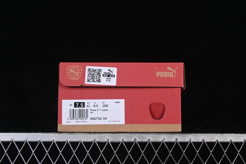 Puma 9-T Suede Red Comfortable Anti-Slip Casual Skateboarding Shoes - 406756-04