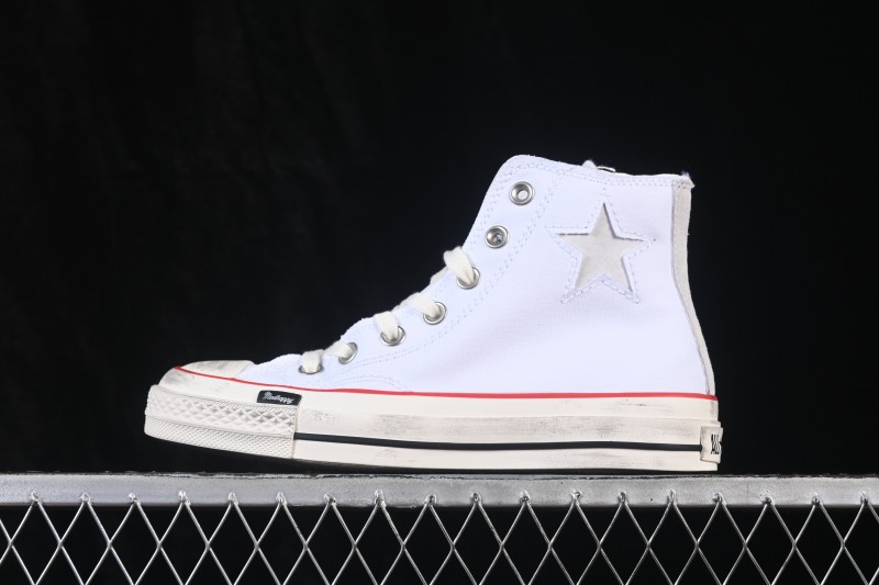 Converse Chuck 70 High-Top Canvas Sneakers with Suede Star Accent - A19149C