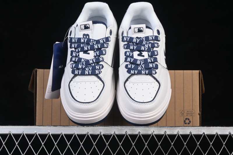 MLB New York Yankees Bigball Chunky Liner Denim Monogram Sneakers with Elevated Sole - 3ASXM046N50NYS