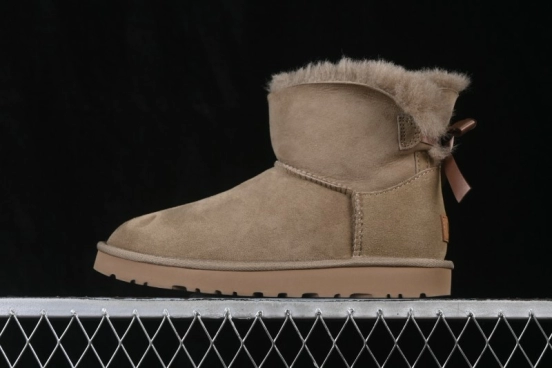 UGG Mini Bailey Button II Bowknot Mid-Calf Outdoor Snow Boots - 1016501