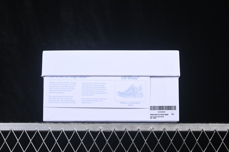 Off-White Virgil Abloh Retro Running Shoes with Translucent Green Accents - AJF6