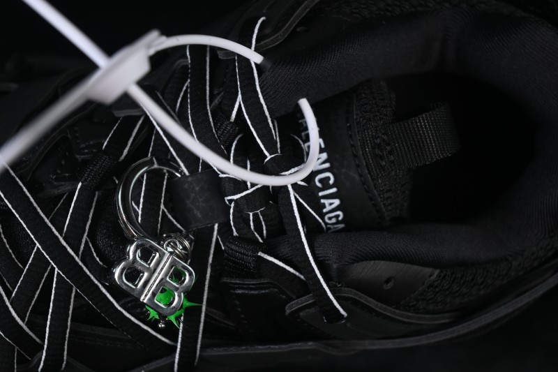 Balenciaga Track Charms Man Running Shoes with Transparent Heel Strap Detail - WTRHM1000