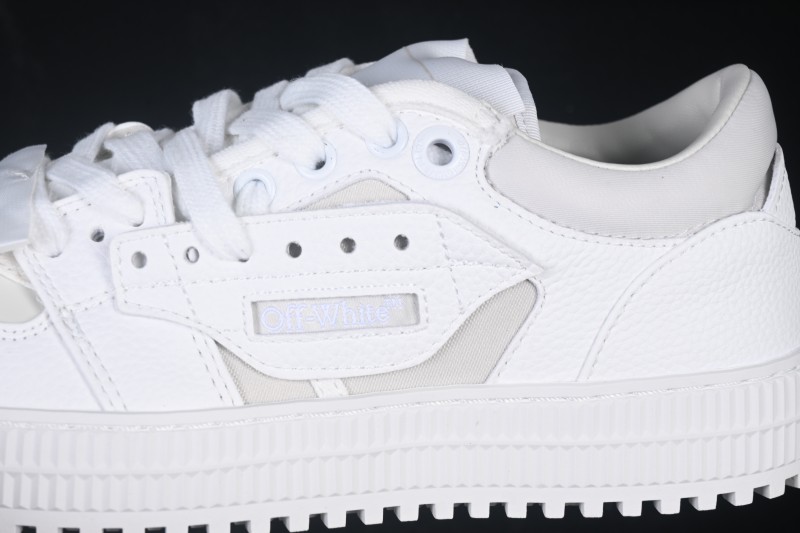 Off-White 3.0 Court Round-Toe Lace-Up Low-Top Casual Skate Shoes White Orange - AJD4