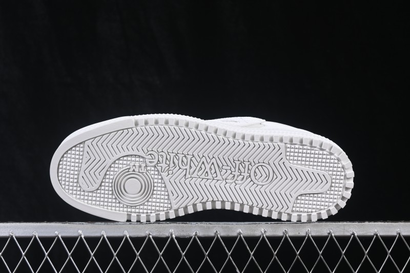 Off-White 3.0 Court Round-Toe Lace-Up Low-Top Casual Skate Shoes White Orange - AJD4