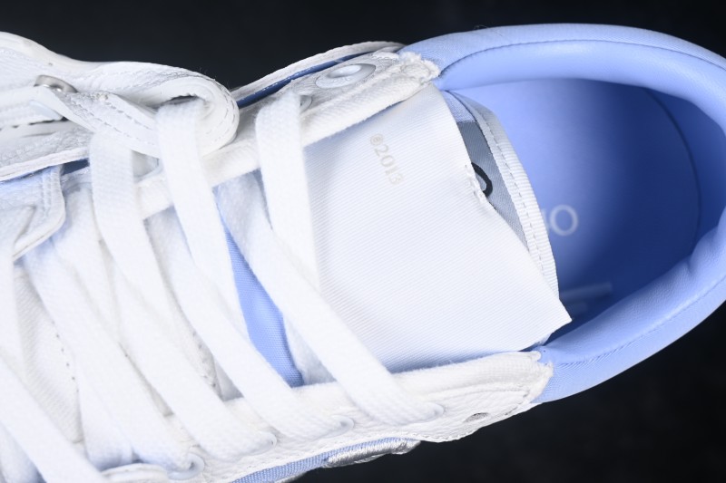 Off-White 3.0 Court Round-Toe Lace-Up Low-Top Casual Skate Shoes White Blue - AJD4