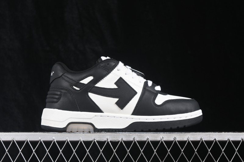Off-White Out of Office Low-Top Fashion Skate Shoes in Black and White