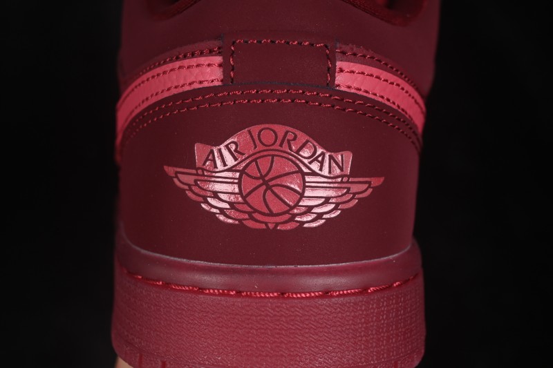 Nike Air Jordan 1 Low Retro Basketball Shoes with Gum Sole in Burgundy - IB7012-600