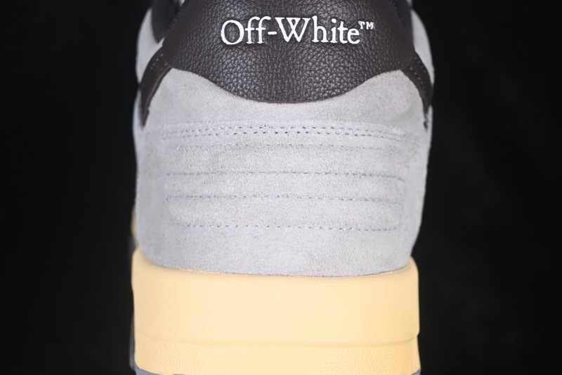 Off-White Out of Office Low-Top Fashion Skate Shoes in Taupe - WME5