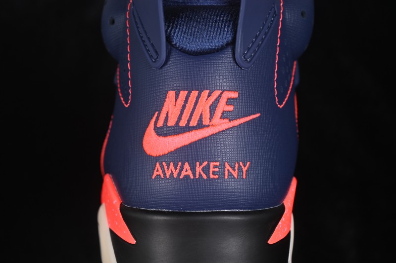 Awake NY x Air Jordan 6 Retro High "Denim Blue" Basketball Sneakers with Premium Suede Upper - IQ5706-400