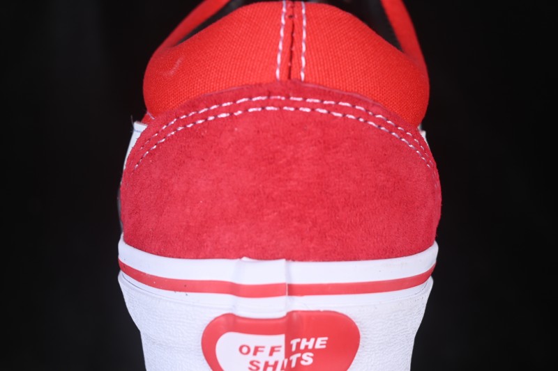 Revenge x Storm Old Skool Lightning Collaboration Low-Top Skate Shoes Red White