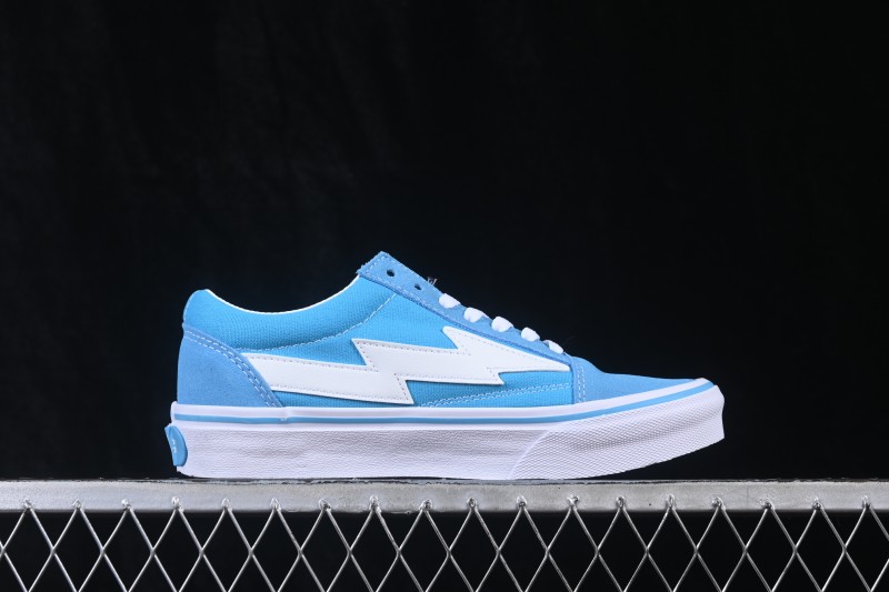 Revenge x Storm Old Skool Lightning Denim Low-Top Skateboarding Shoes in Lake Blue