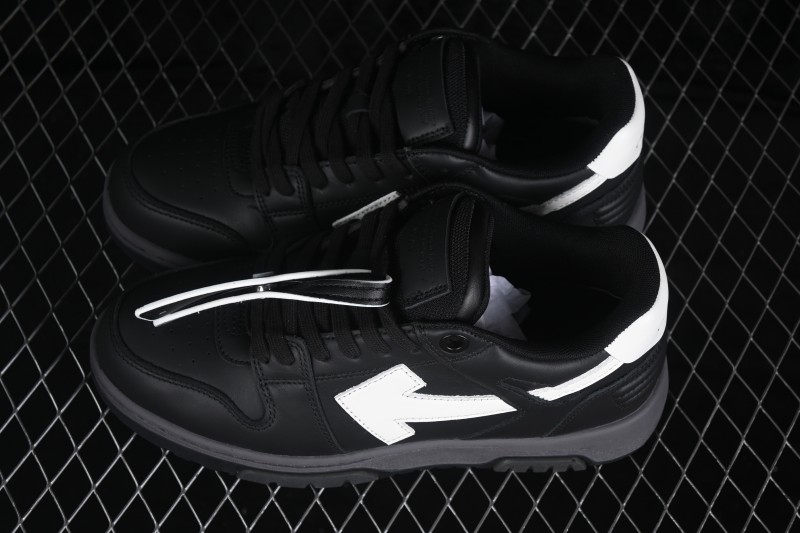 Off-White Out Of Office Low-Top Fashion Skate Shoes in Black and White - F