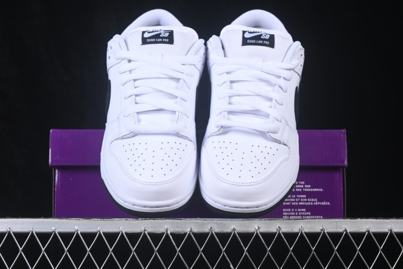 Nike SB Dunk Low Classic White Black Full Leather Low-Top Casual Skate Shoes - HF3704-100