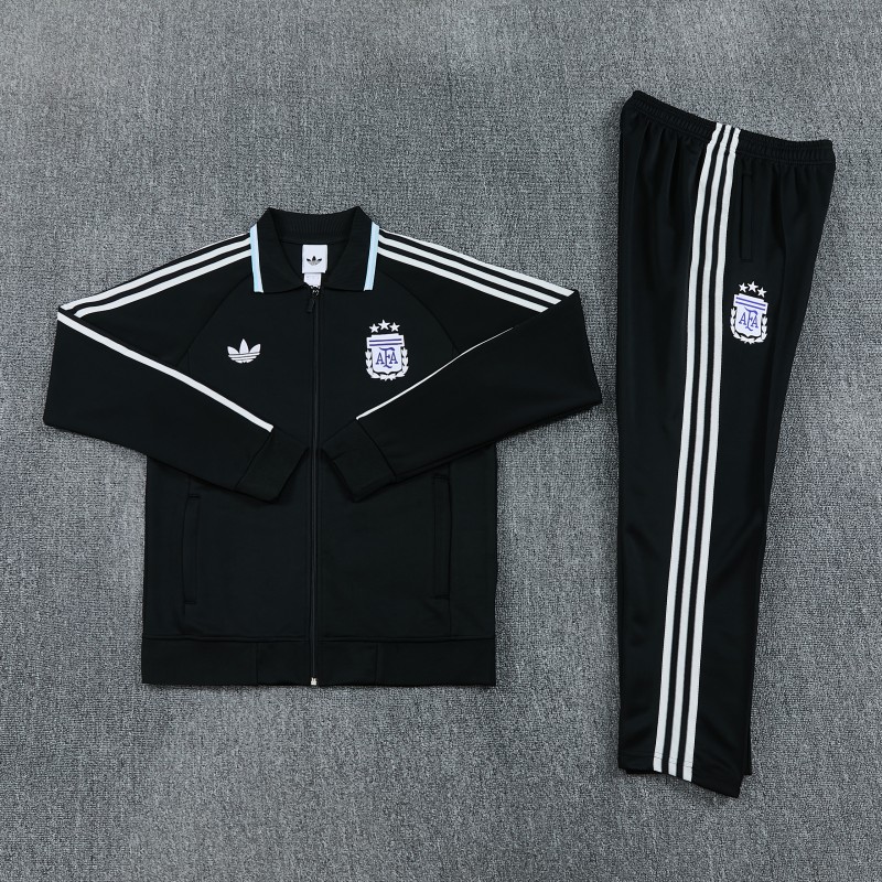 26/27 Argentina 06 Black Full Zipper Jacket + Long Pants