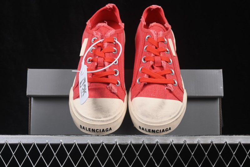 Balenciaga Paris Low Top Lace-Up Distressed Casual Sneakers - W3RC16091