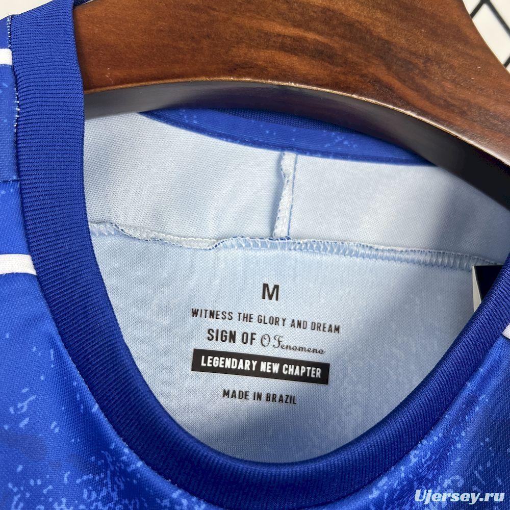 2025 Mens Brazil O Fenomeno#9 Comma Football Blue Jersey