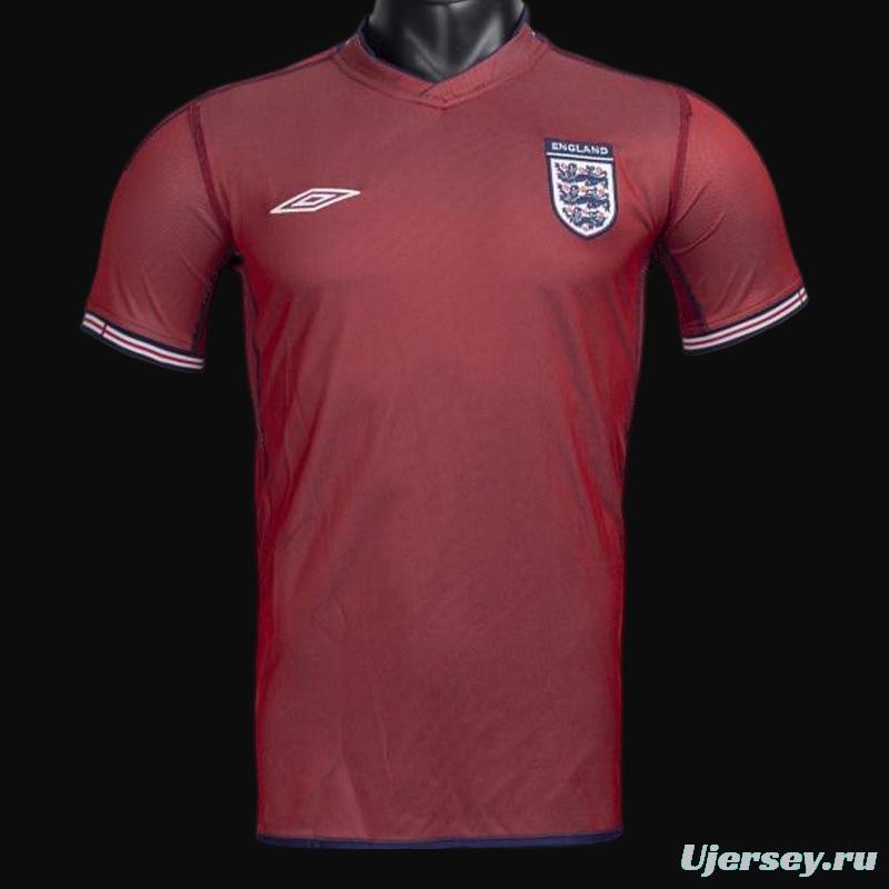 Retro 2002 England Away Reversible (Red/Navy) Soccer Jersey