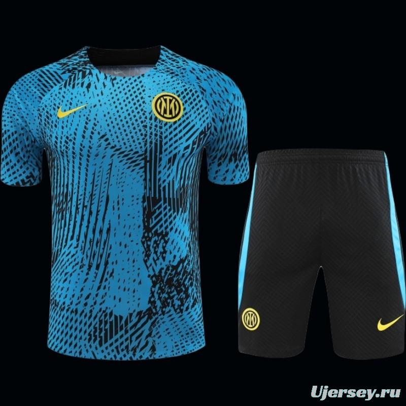 23-24 Inter Milan Blue Short Sleeve+Shorts