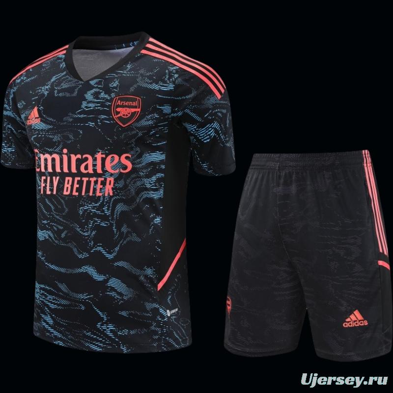 23-24 Arsenal Black Pattern Special Short Sleeve+Shorts