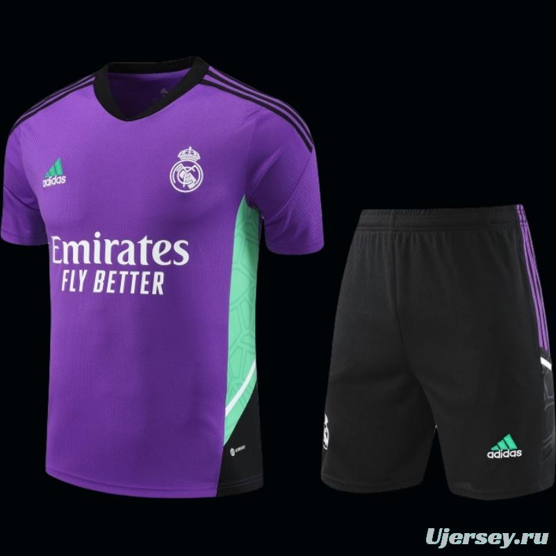 23-24 Real Madrid Purple Short Sleeve+Shorts