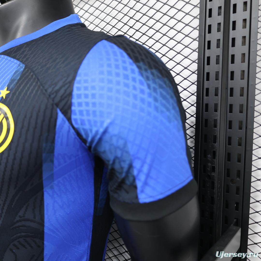 Player Version Retro 23/24 Inter Milan Home Jersey With Paramount Plus Sponsor