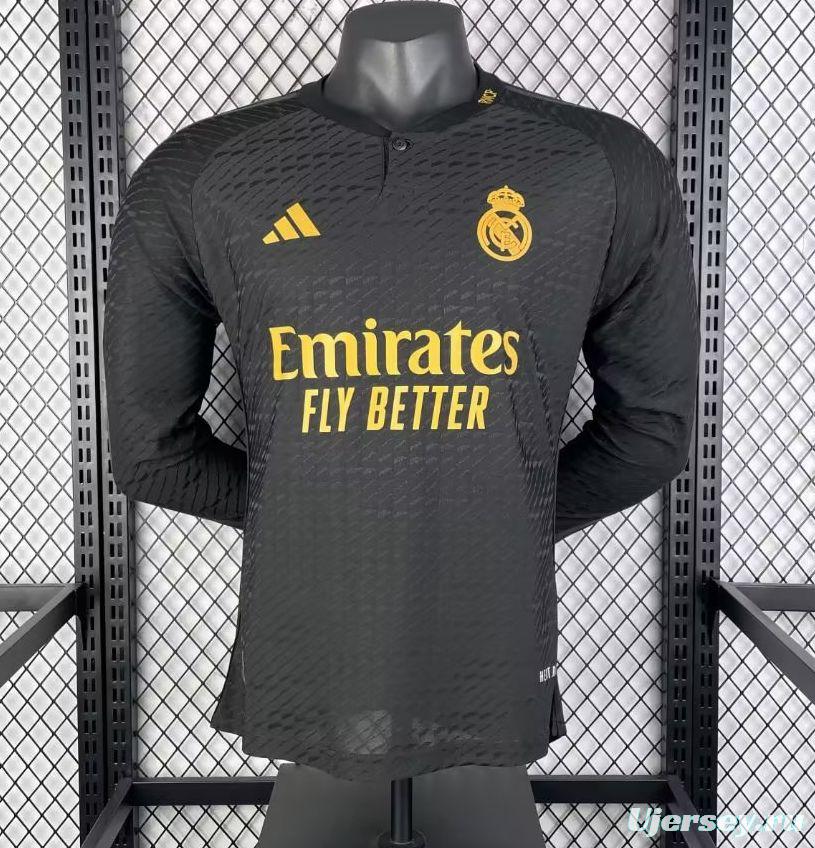 Player Version 23/24 Real Madrid Long Sleeve Third Black Jersey