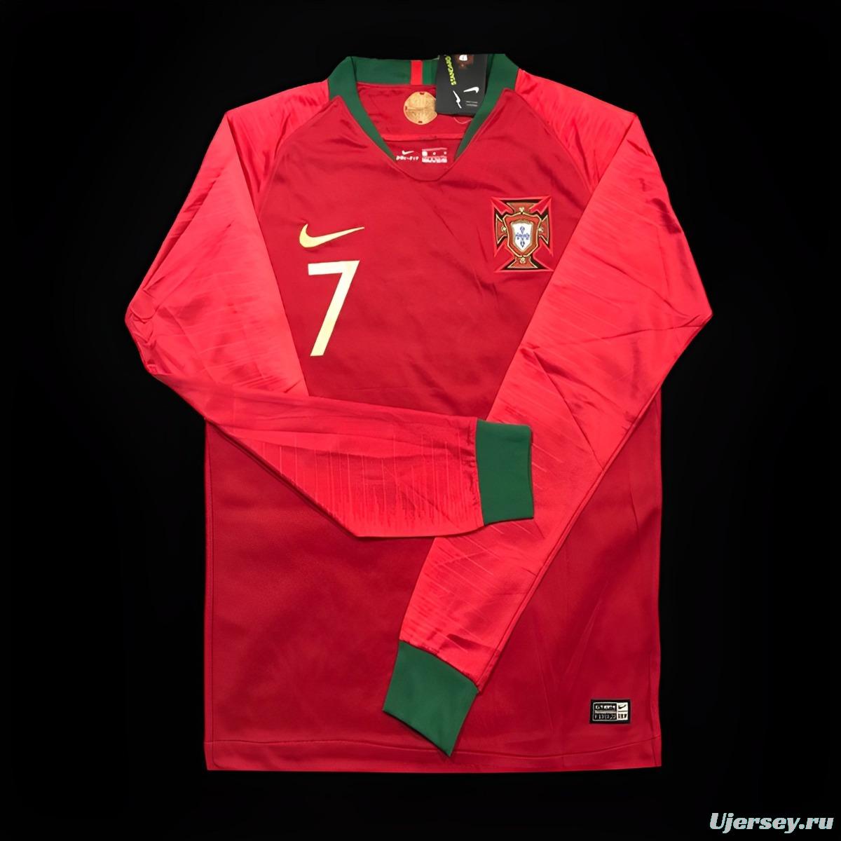 Retro 2018 Portugal Home Long Sleeve Jersey