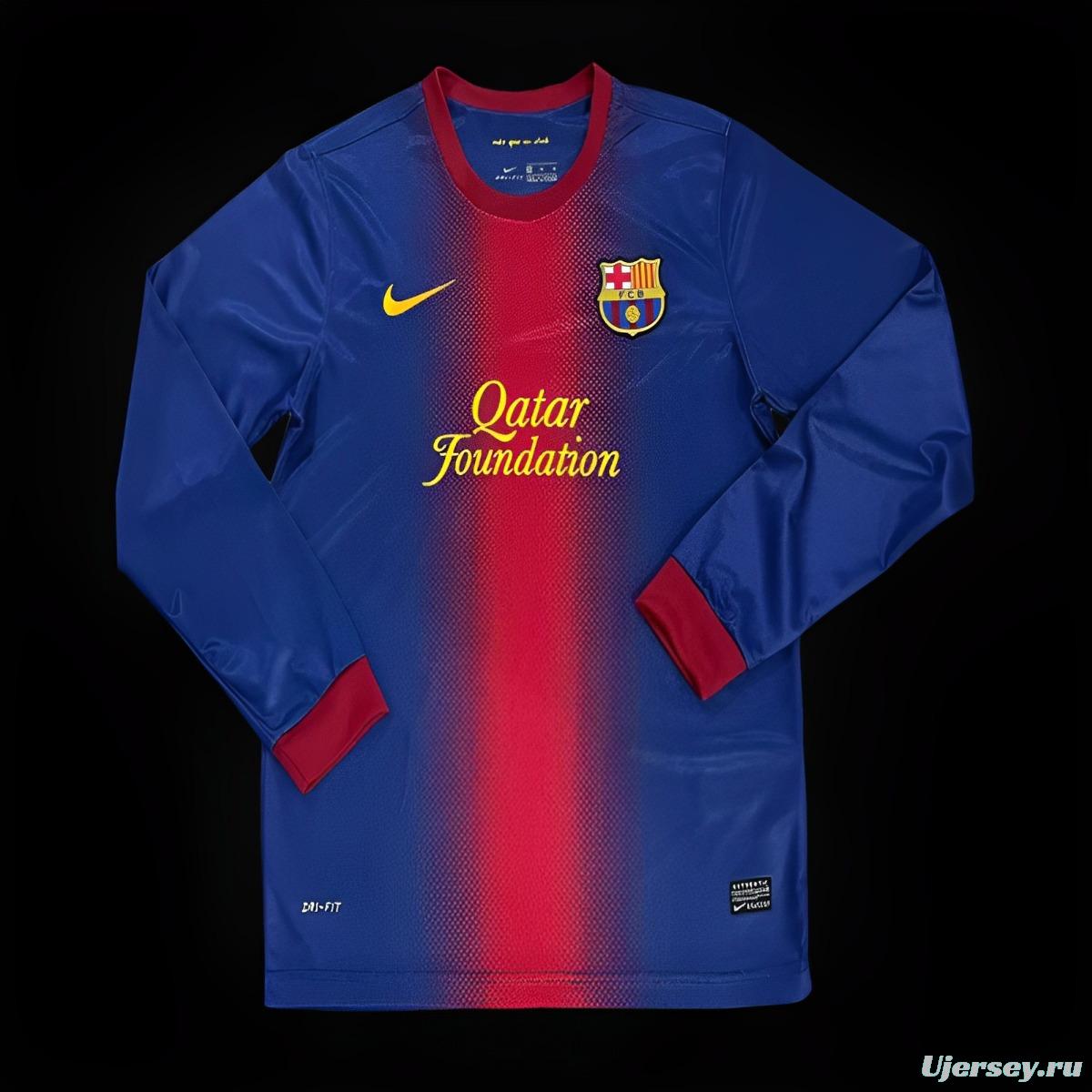 Retro 12/13 Barcelona Home Long Sleeve Jersey