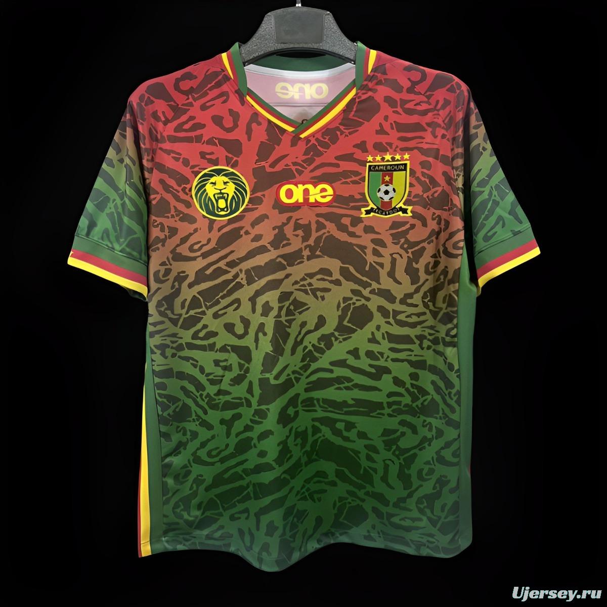 2024 cameroon Green/Red Pre-Match Training Jersey