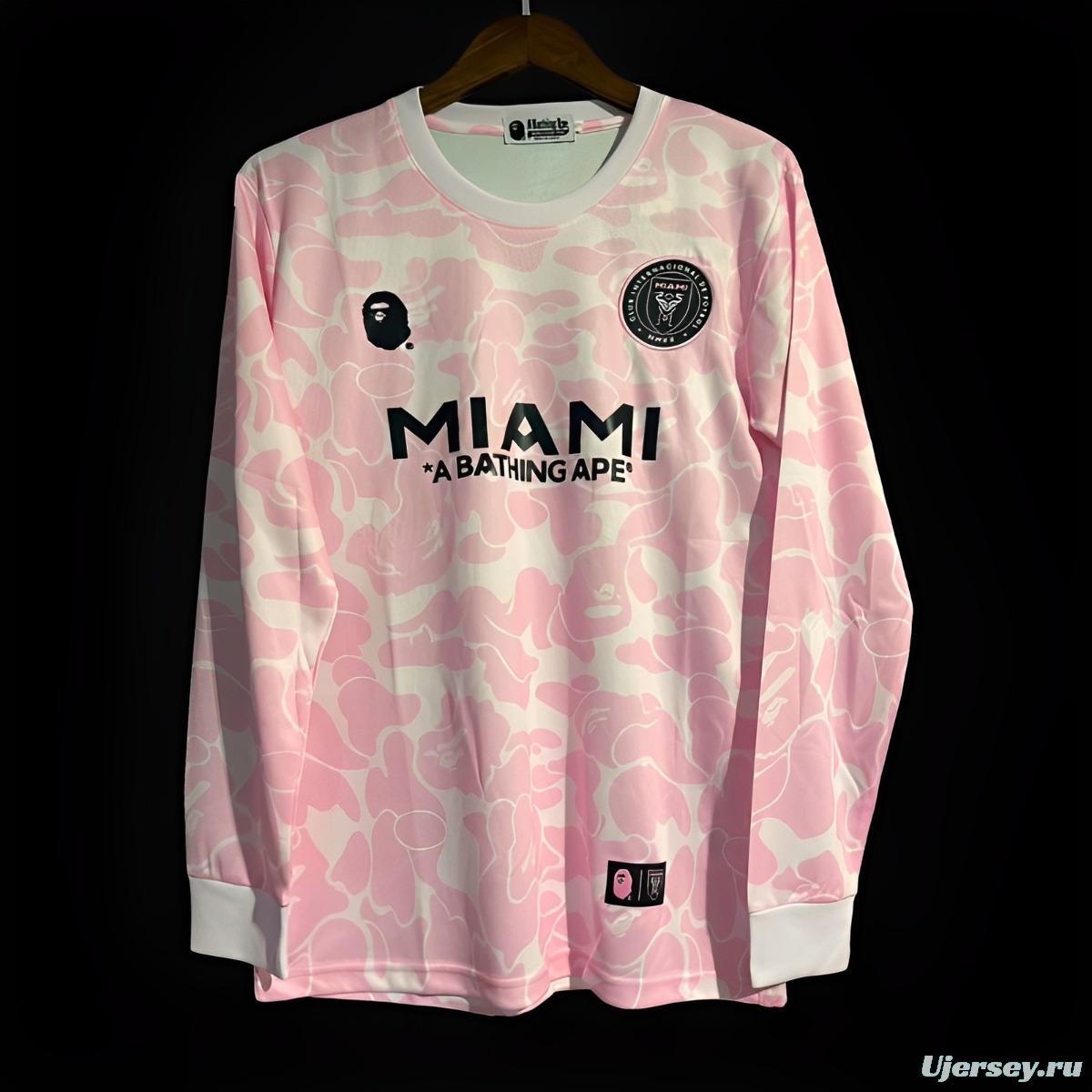 23/24 Inter Miami XBape Pink Special Long Sleeve Jersey