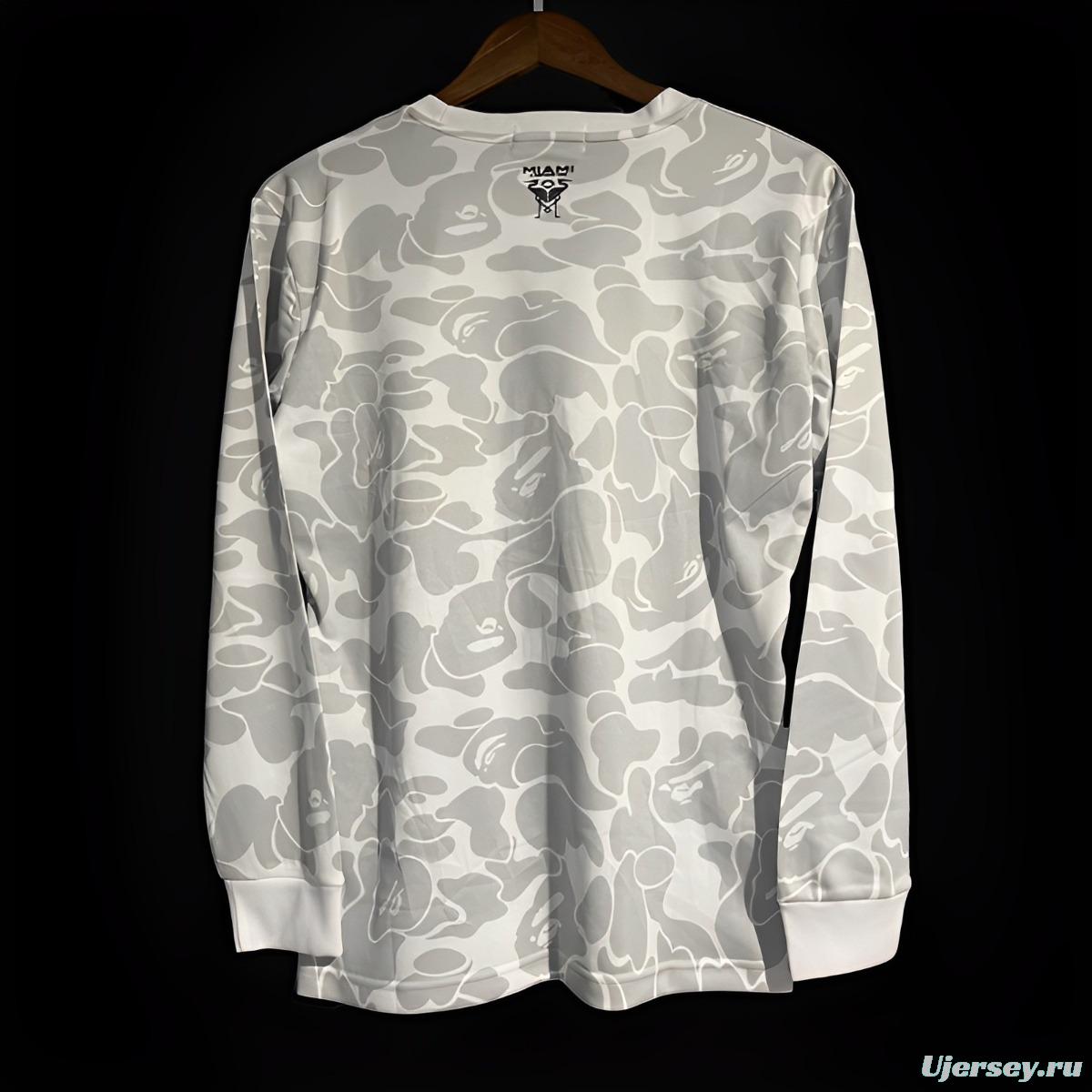 23/24 BAPE x Inter Miami CF Camo White Long Sleeve Jersey