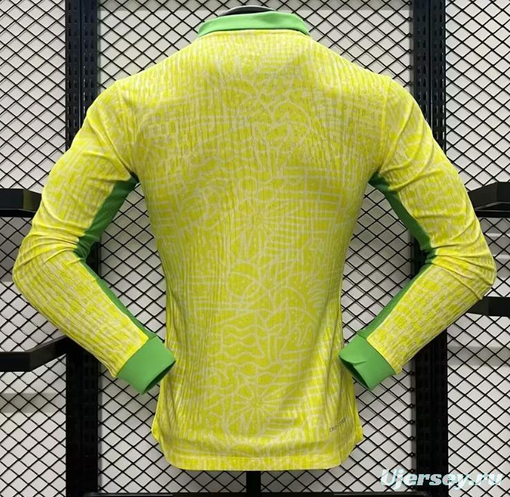 Player Version 2024 Brazil Home Long Sleeve Jersey