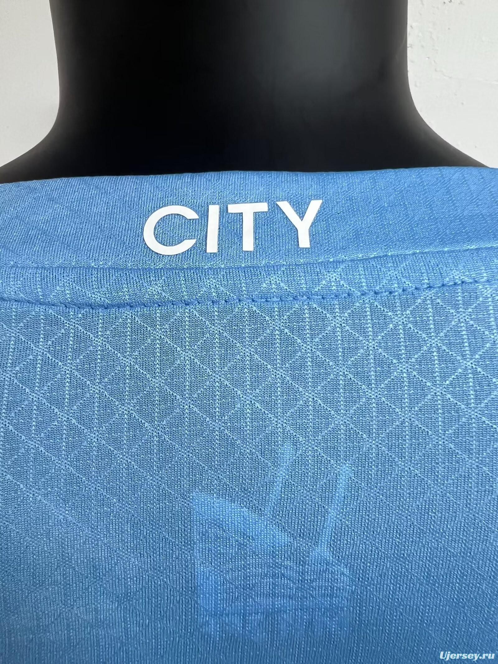 Player Version 23/24 Manchester City Home Long Sleeve Jersey