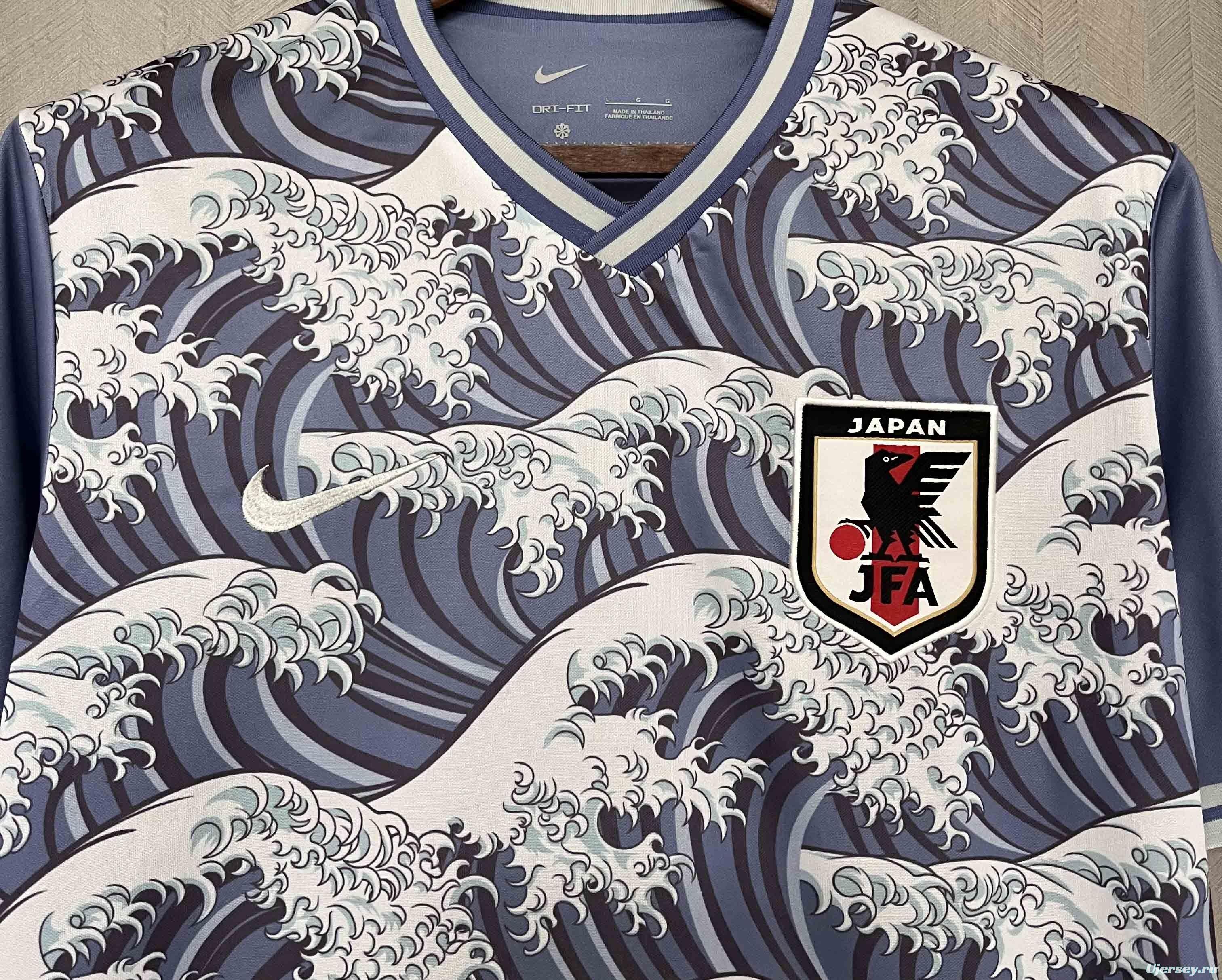 2024Japan Blue The Great Wave off Kanagawa Concept Training Jersey