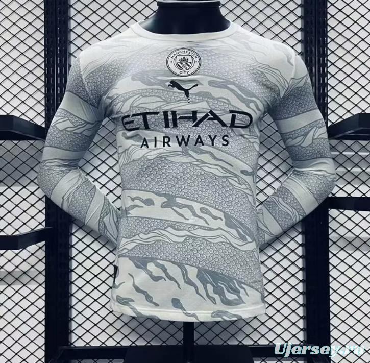 Player Version 24/25 Manchester City Puma Year of the Dragon White Long Sleeve Jersey