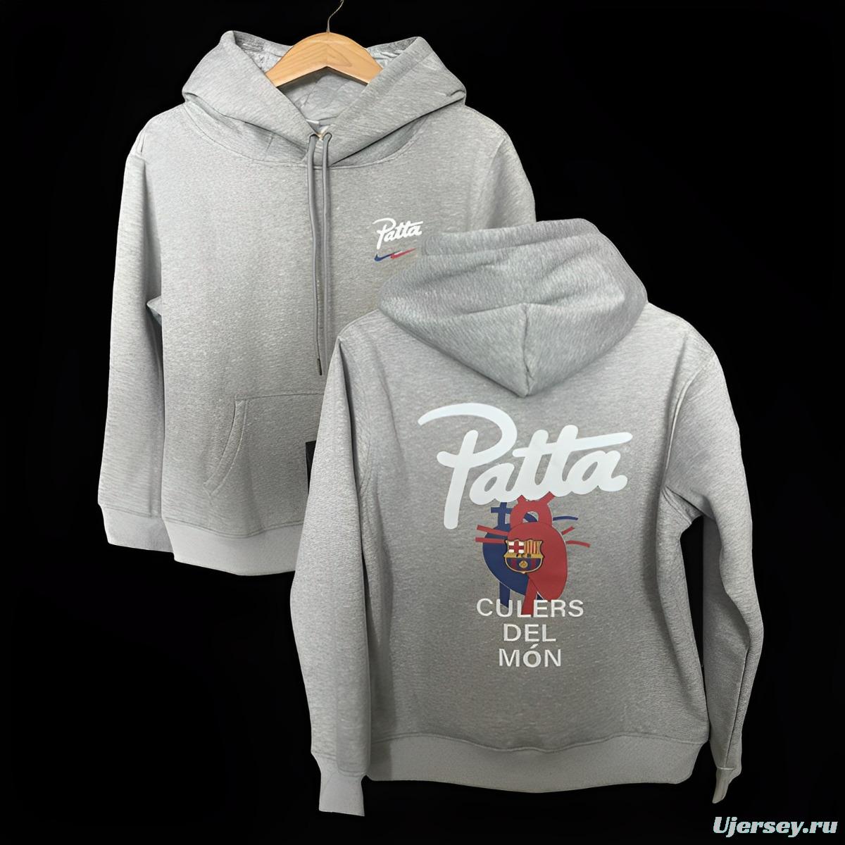 23/24 Barcelona x Patta Grey Hoodie