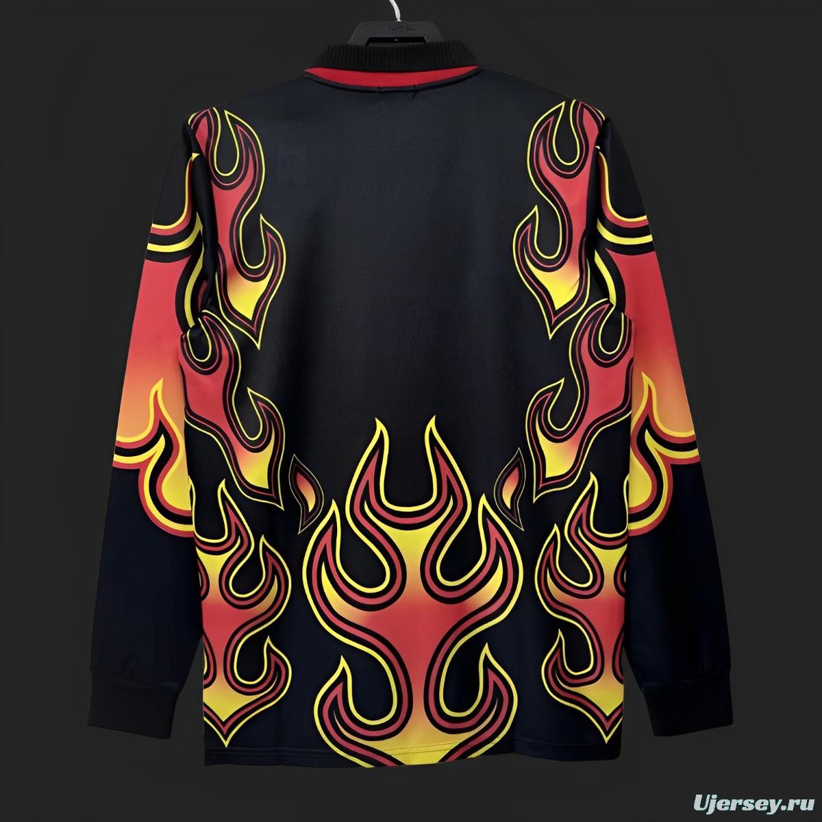 Retro 1998 Japan Goalkeeper Red Flame Long Sleeve Jersey