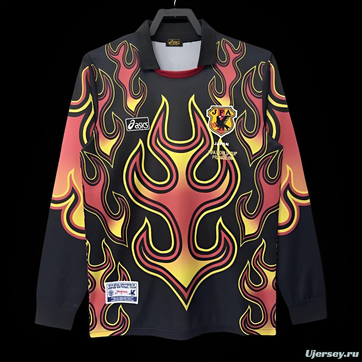 Retro 1998 Japan Goalkeeper Red Flame Long Sleeve Jersey